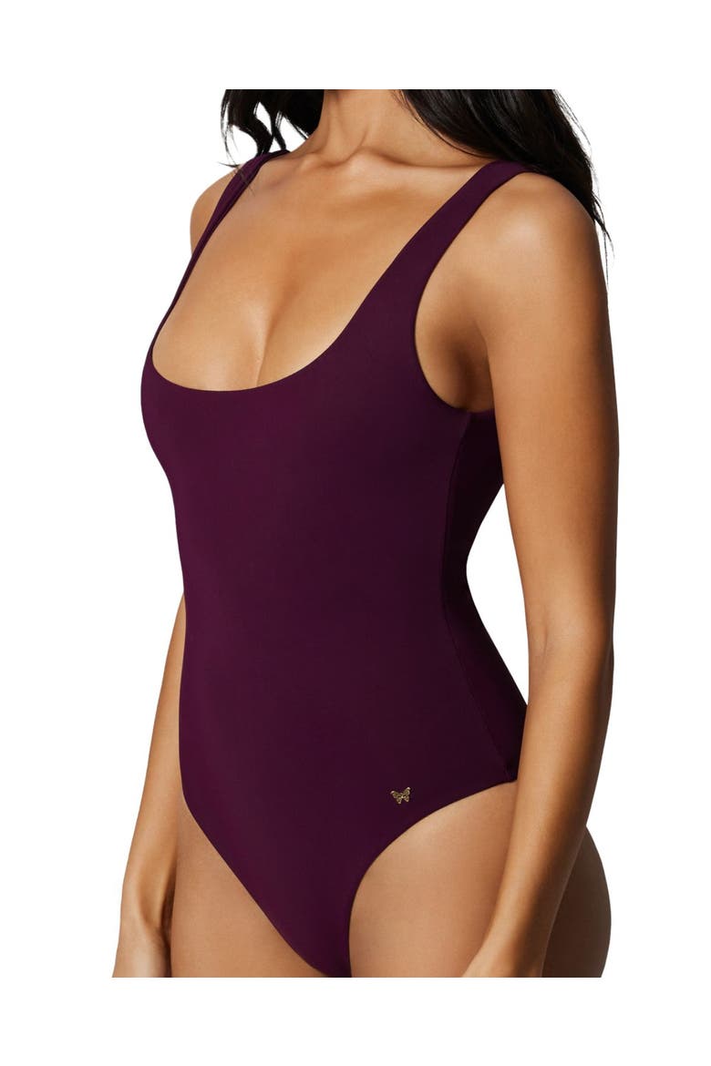 Lace-Up One Piece, Alternate, color, Plum