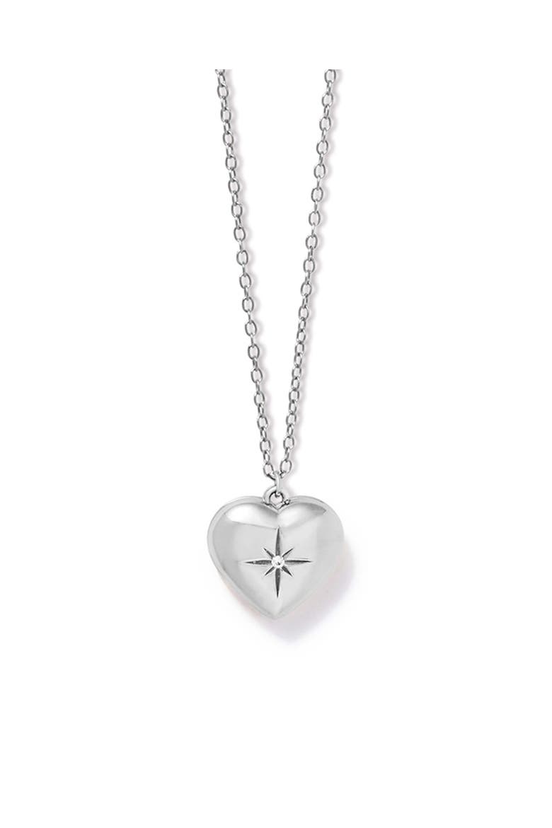 Silver Mini Heart Locket Necklace, Main, color, Silver