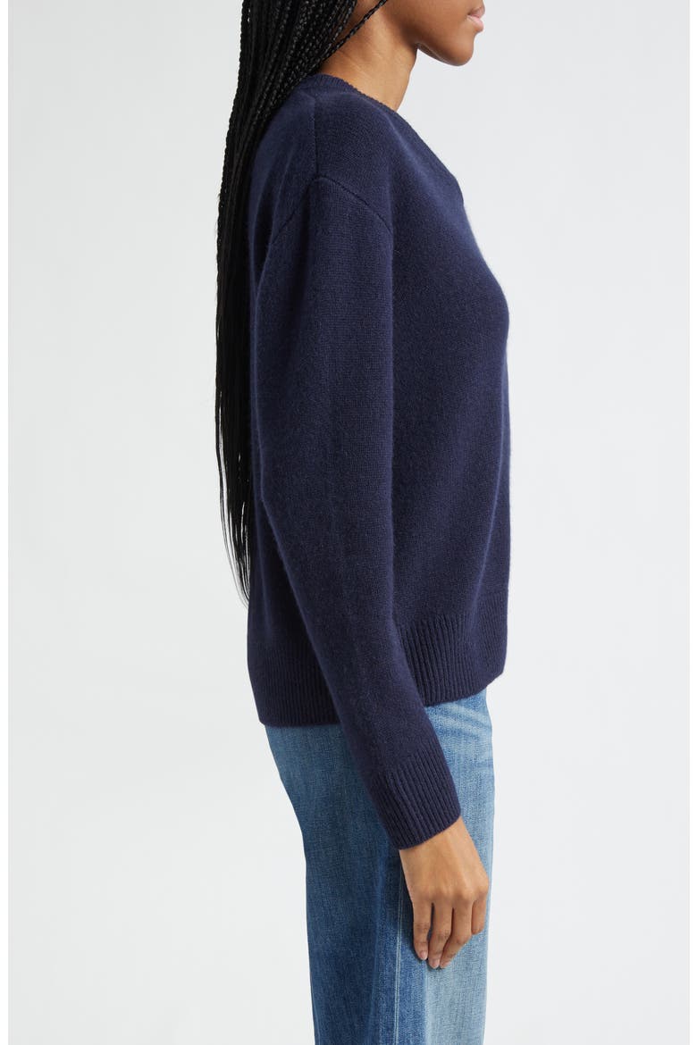 SRC Monogram Cashmere & Wool V-Neck Sweater, Alternate, color, DARK NAVY