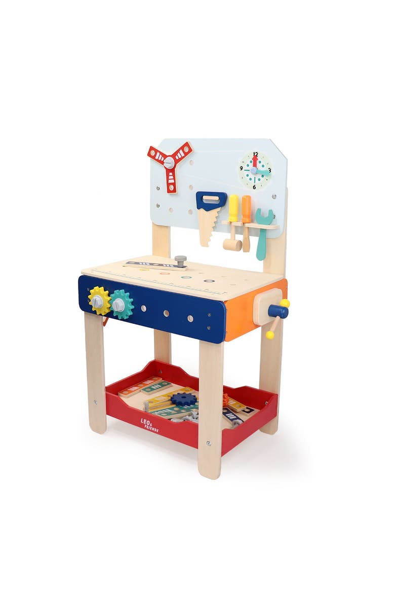 Master Workbench, Adjustable Wooden Tool Bench with Play Tools, Alternate, color, Beige