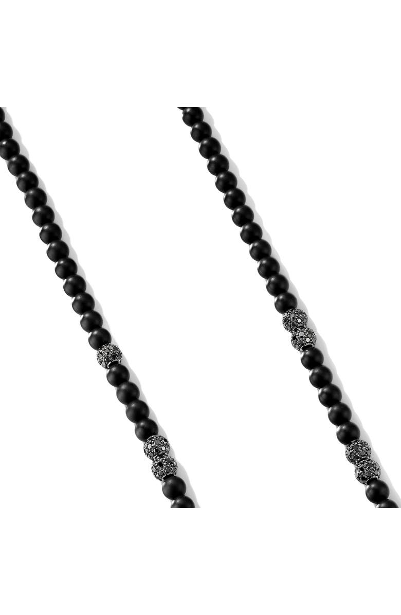 David Yurman Men's Spiritual Beads Necklace with Black Onyx & Pavé Black Diamonds, Alternate, color,