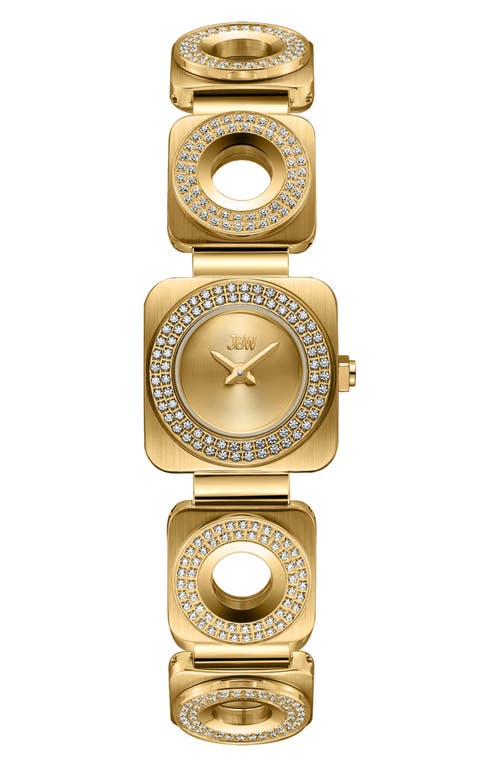 JBW Chasm Bracelet Watch, 22mm in 18K Gold/Gold/Crystals 