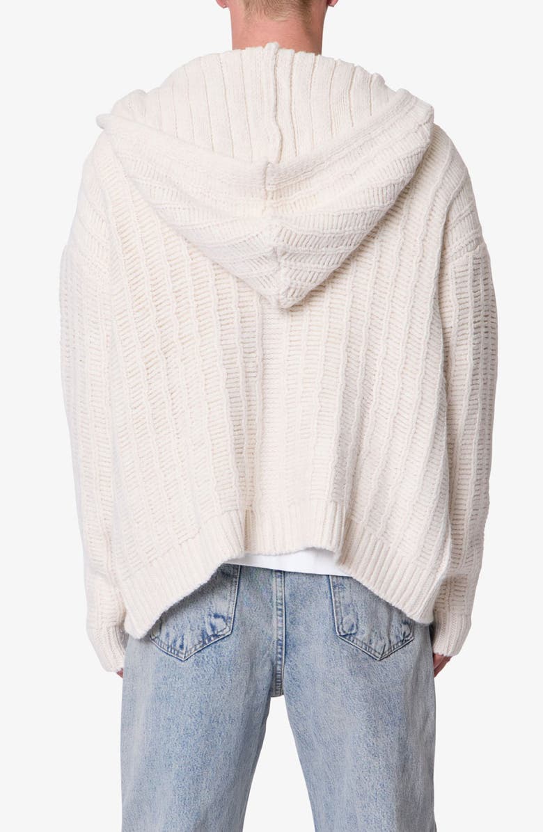 mnml Open Stitch Zip Hooded Cardigan, Alternate, color, Off White
