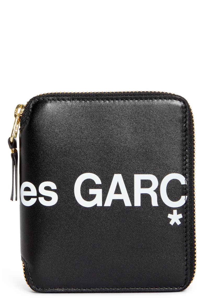 Huge Logo Zip Around Wallet, Main, color, BLACK