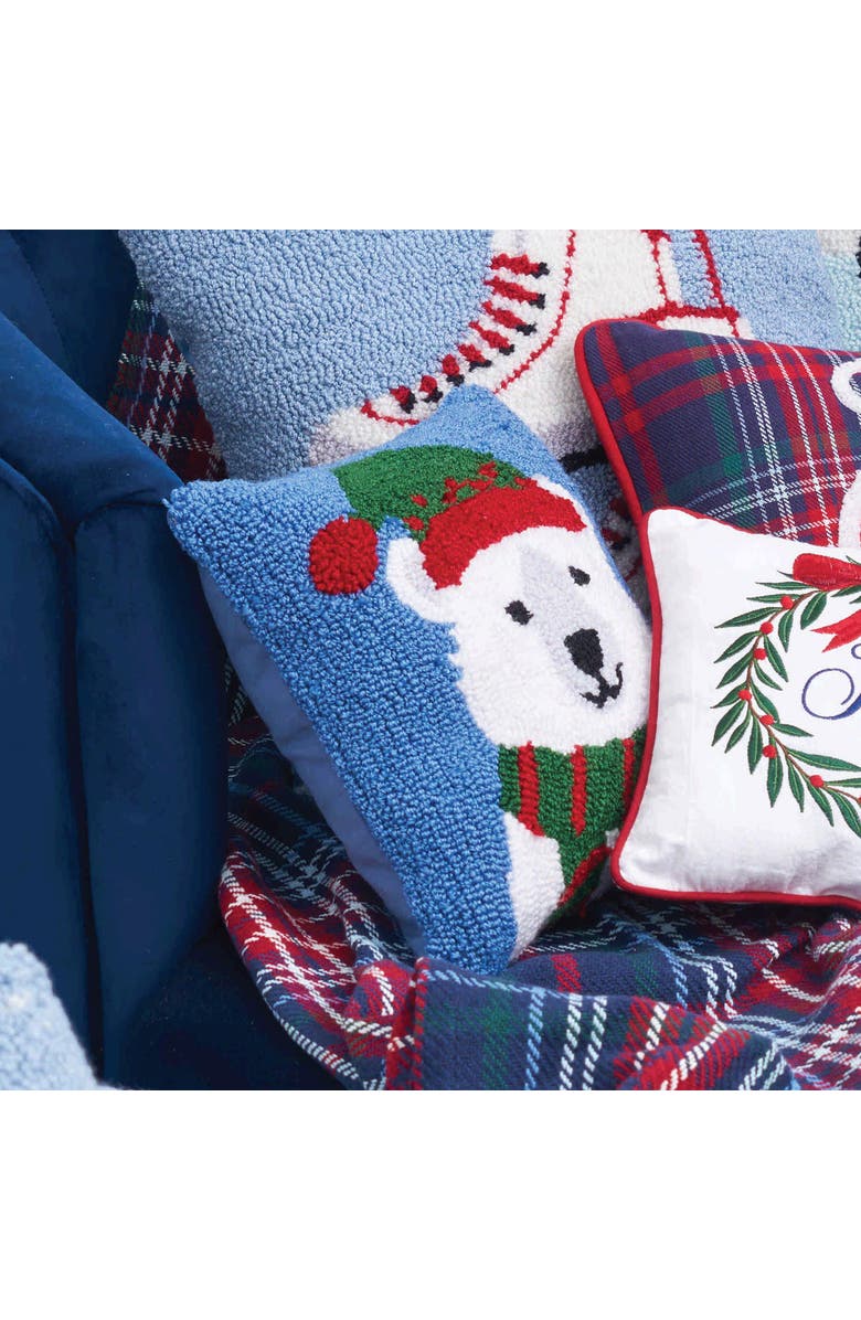C&F Home White Polar Bear Christmas Accent Pillow, 12" x 12", Alternate, color, Blue