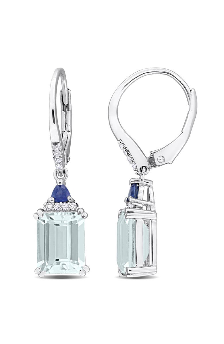 Julianna B. Sapphire Aquamarine & Diamond Earrings, Main, color, Aquamarine