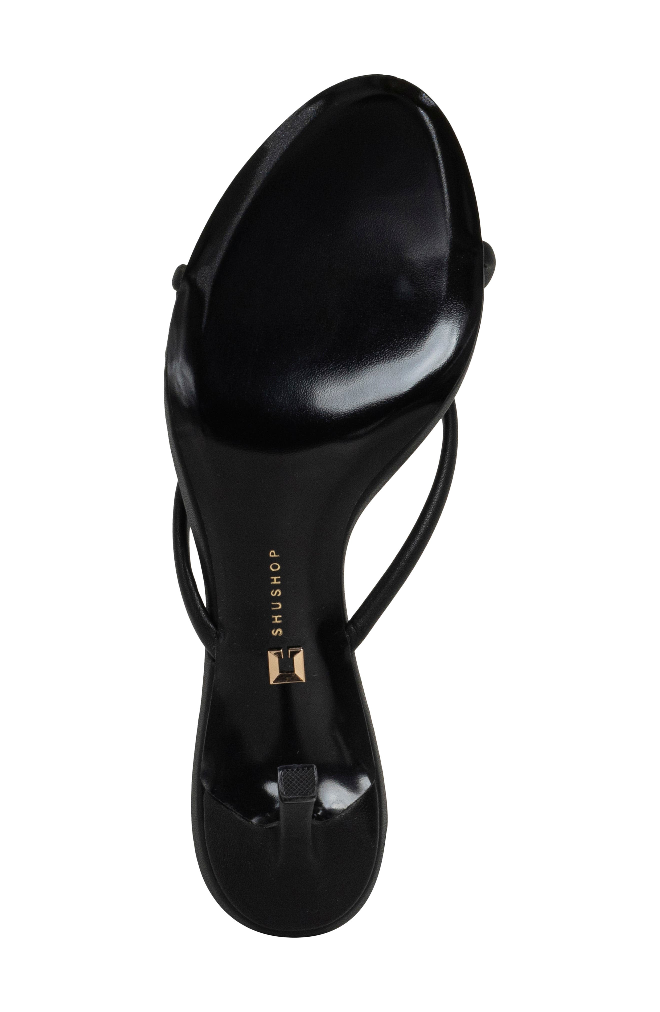 SHUSHOP Heidi Stiletto Sandal, Alternate, color, Black