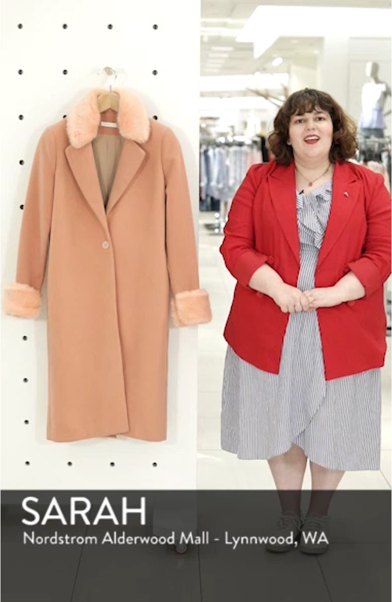 Perry Faux Fur Trim Coat, sales video thumbnail