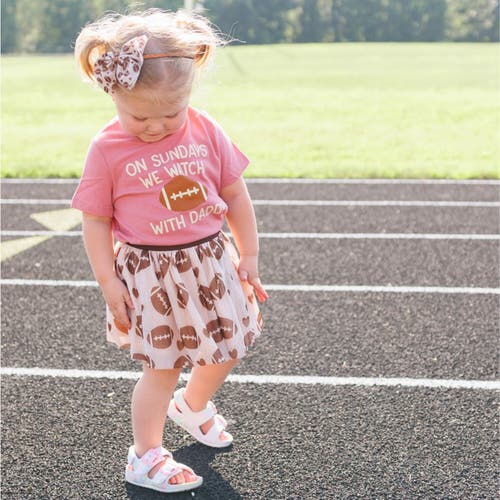 Sweet Wink Football Sundays With Daddy Short Sleeve T-shirt In Pink