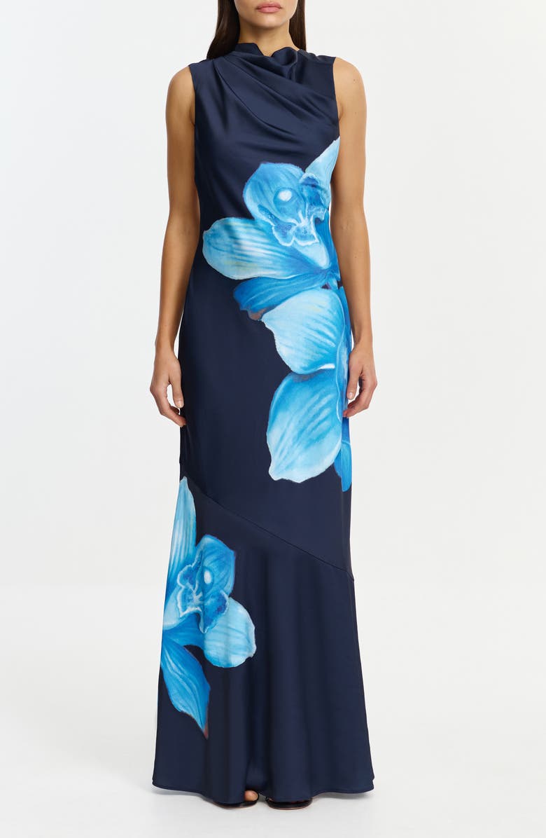 Significant Other Lana Floral Mermaid Gown, Main, color, Dark Magnolia