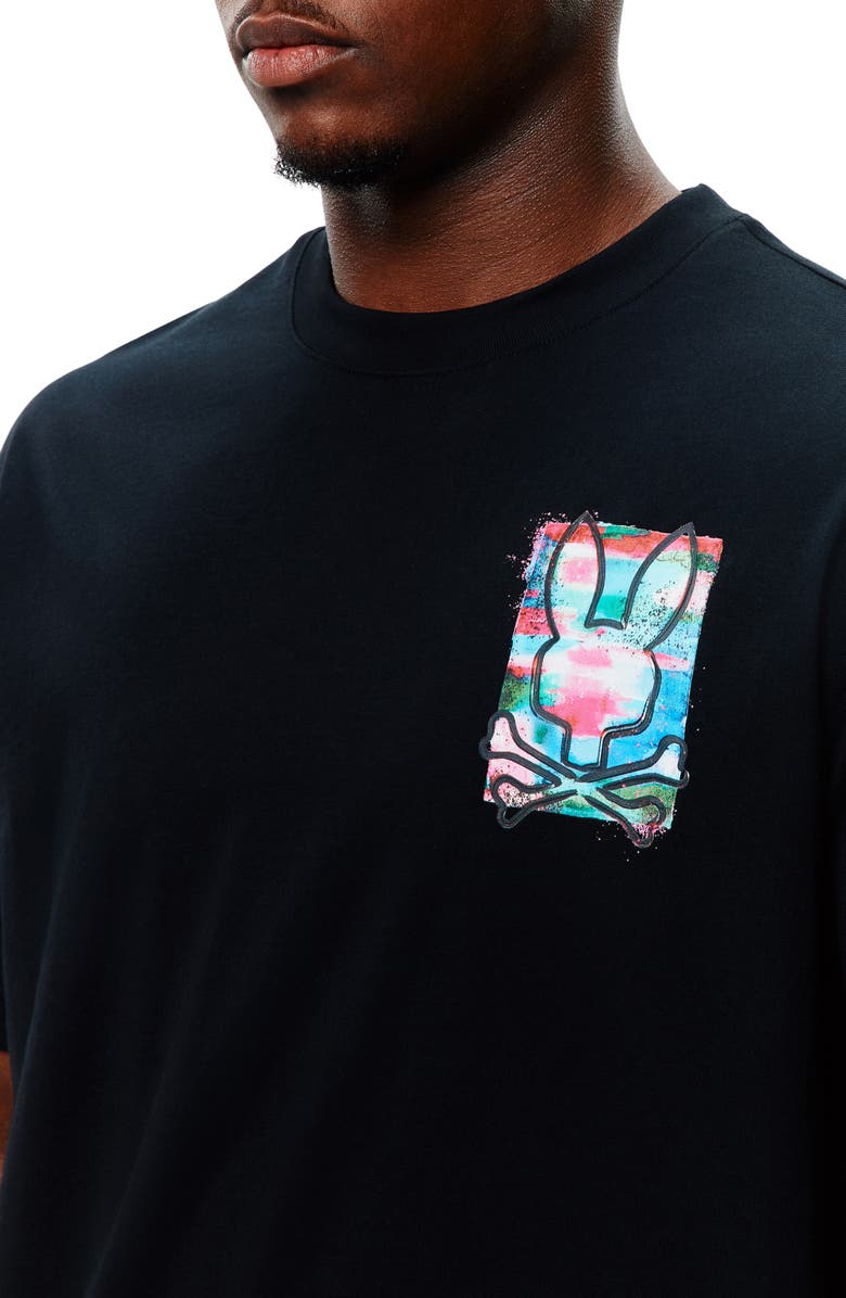 Psycho Bunny Isaac Relaxed Fit Graphic T-Shirt, Alternate, color, Black