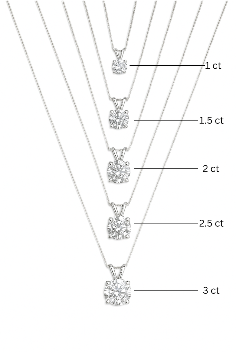 Lucent 14K Gold Round Lab Grown Diamond Pendant - 1.5 Ct, Alternate, color, 14K White Gold