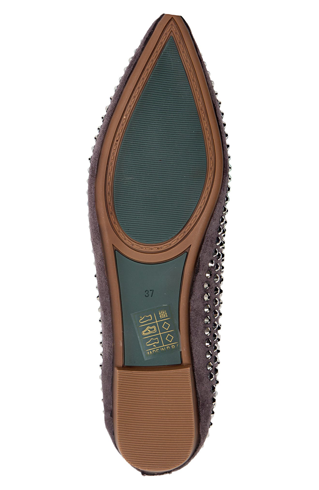 CHIC BY LADY COUTURE Sherry Embellished Bow Flat, Alternate, color, Pewter