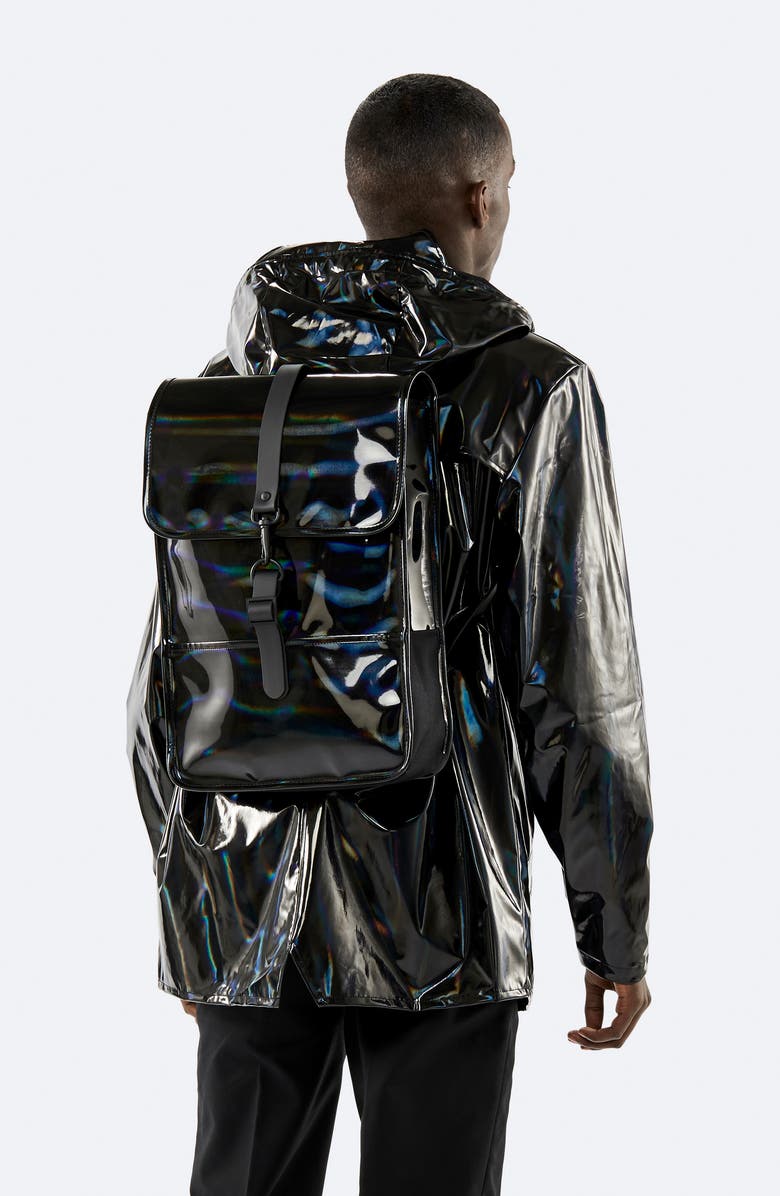 Rains Mini Waterproof Holographic Backpack, Alternate, color,