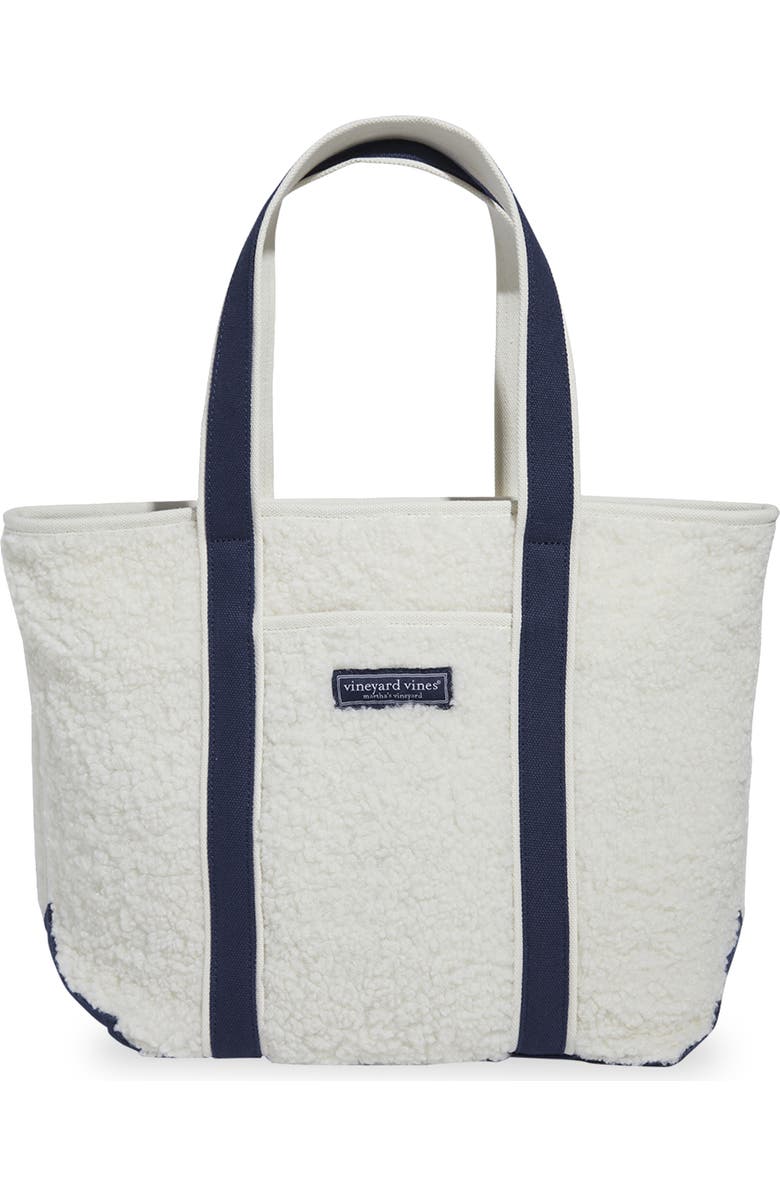 vineyard vines Faux Shearling Tote, Main, color,