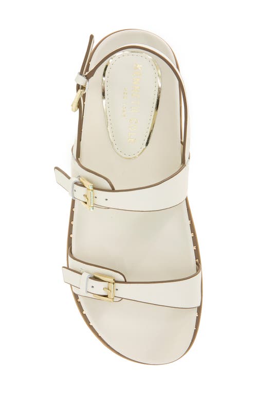Kenneth Cole Drinity Flat Slingback Sandal In Cream Leather