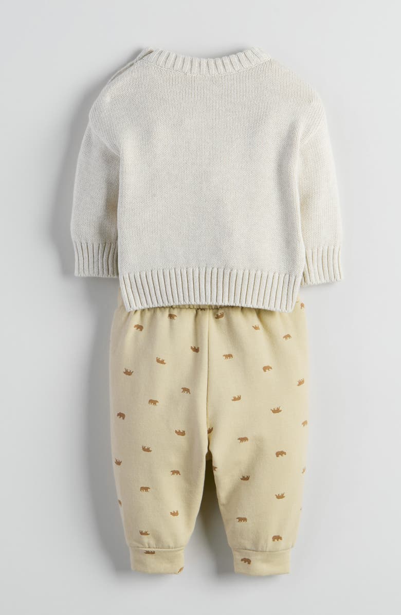Nordstrom Cozy Motif Sweater & Joggers Set, Alternate, color, Beige Heather- Tan Bears