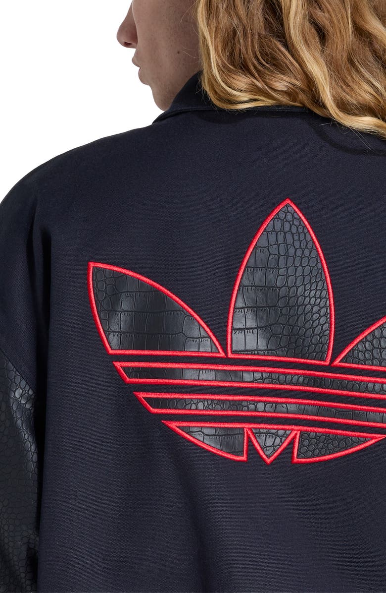 adidas Mixed Media Bomber Jacket, Alternate, color, Black/ /