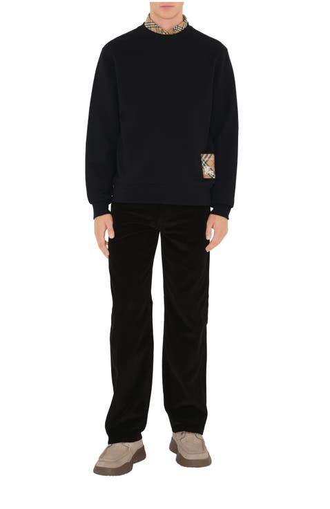 Check Label Cotton Sweatshirt