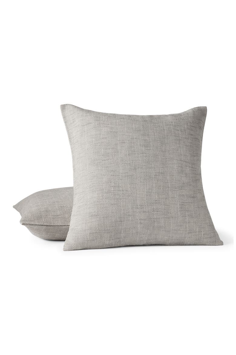 Canyon Organic Cotton Throw Pillow, Main, color, GRAPHITE HERRINGBONE