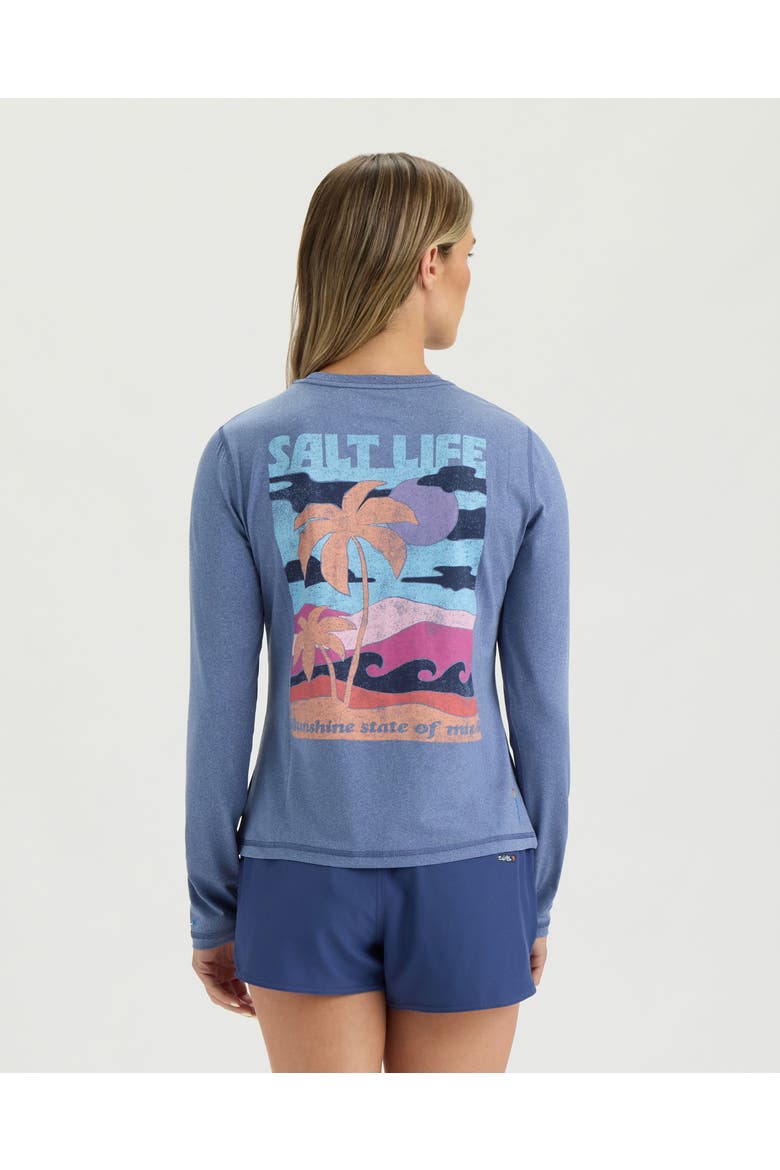 Big Waves  Performance Long Sleeve Tee, Alternate, color, INDIGO HEATHER