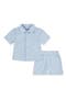 Checkered Terry Short Sleeve Button-Up Shirt & Shorts