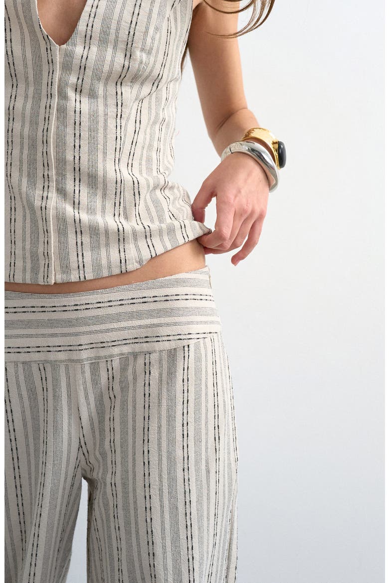 Stripe Cotton Blend Pants, Alternate, color, CREAM