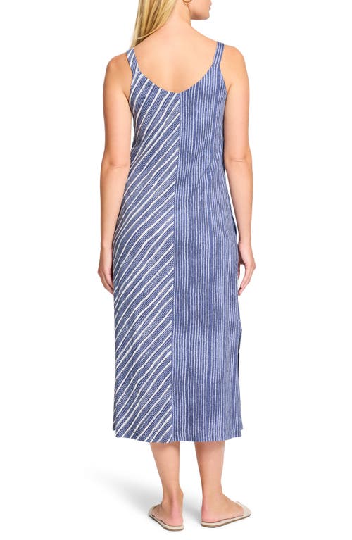 NZT BY NIC+ZOE NZT BY NIC+ZOE MIXED STRIPE COTTON & MODAL MIDI TANK DRESS 