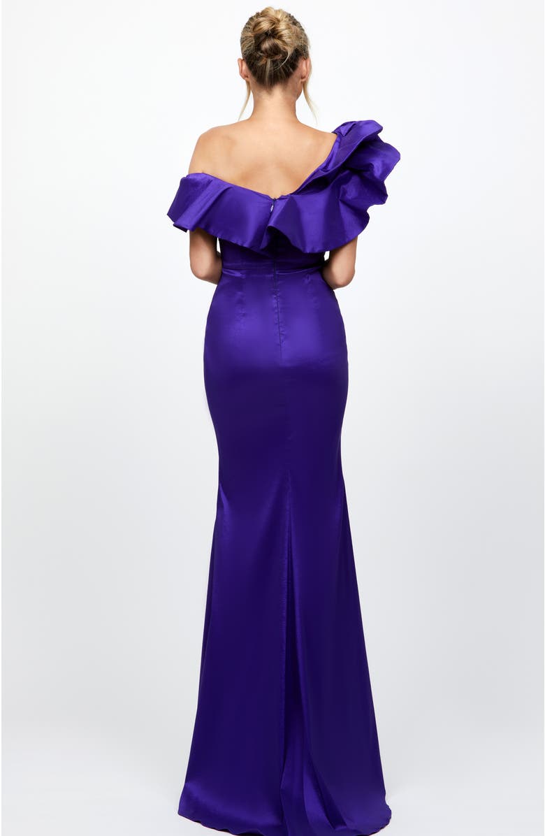 Bariano Muriel Off Shoulder Gown, Alternate, color, Deep Purple