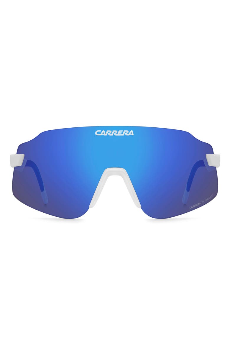 C Sport 99mm Shield Sunglasses, Main, color, MATTE WHITE/ BLUE