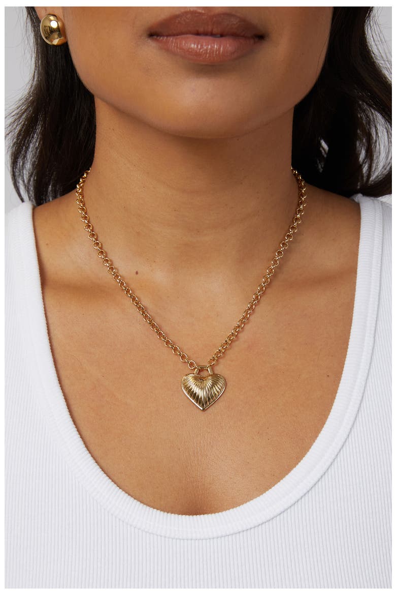 Juliet Heart Pendant Necklace, Alternate, color, GOLD