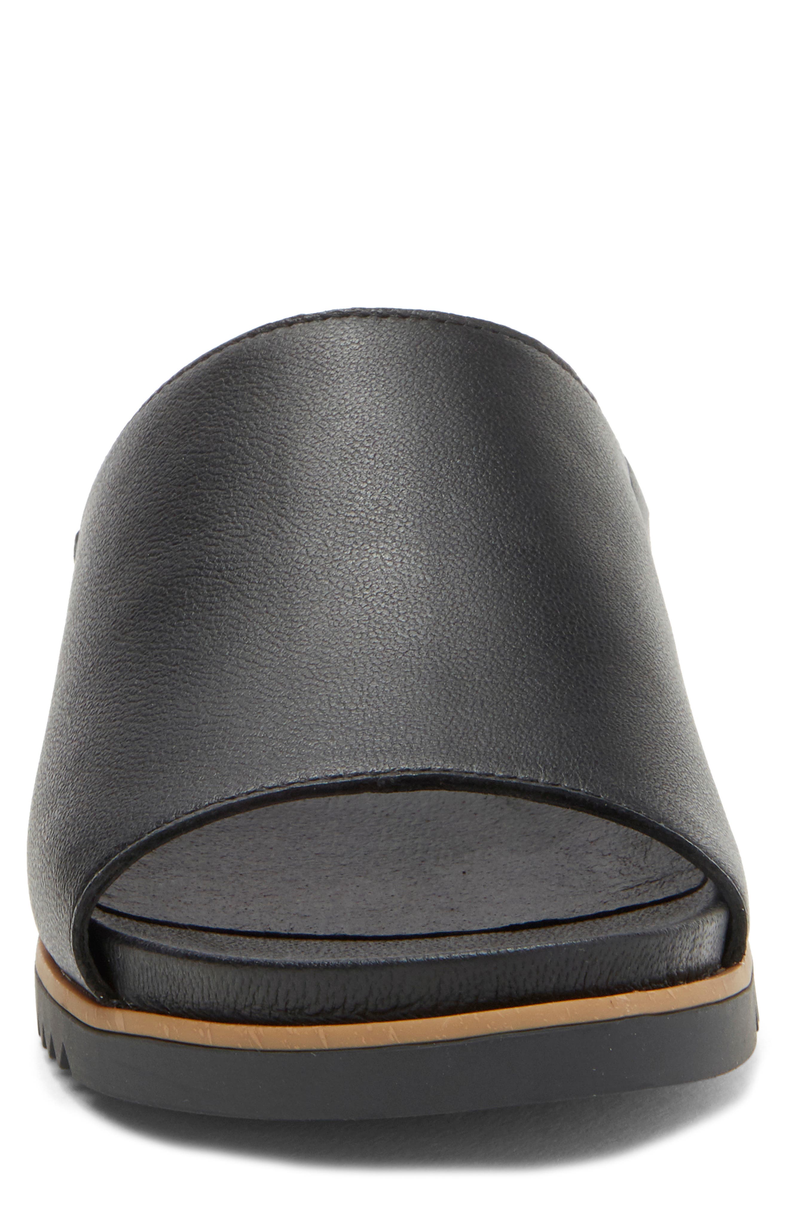 Eileen Fisher Koha Leather Sandal, Alternate, color, Black