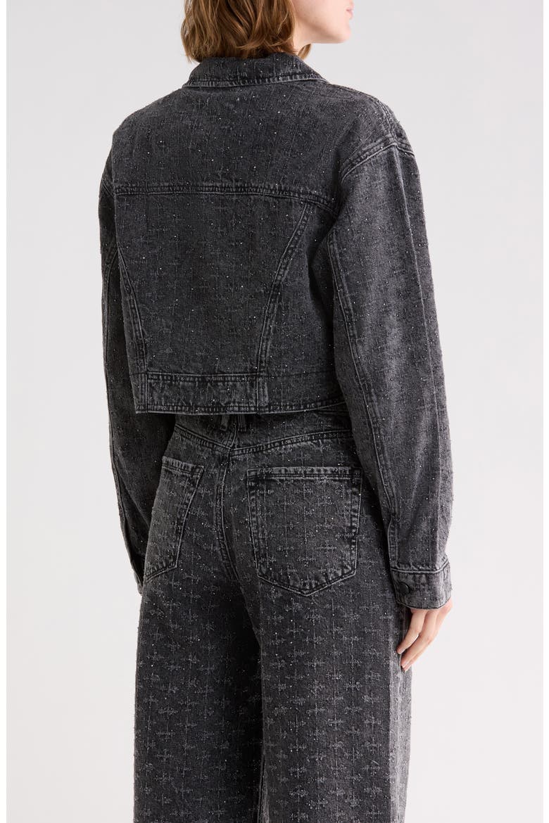 Dolly Crystal Denim Jacket, Alternate, color, BLACK415