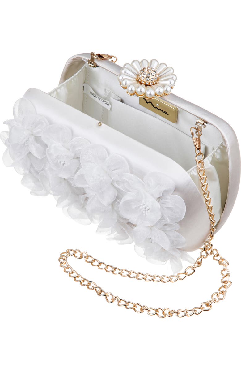 Nina Serenity Clutch, Alternate, color, White