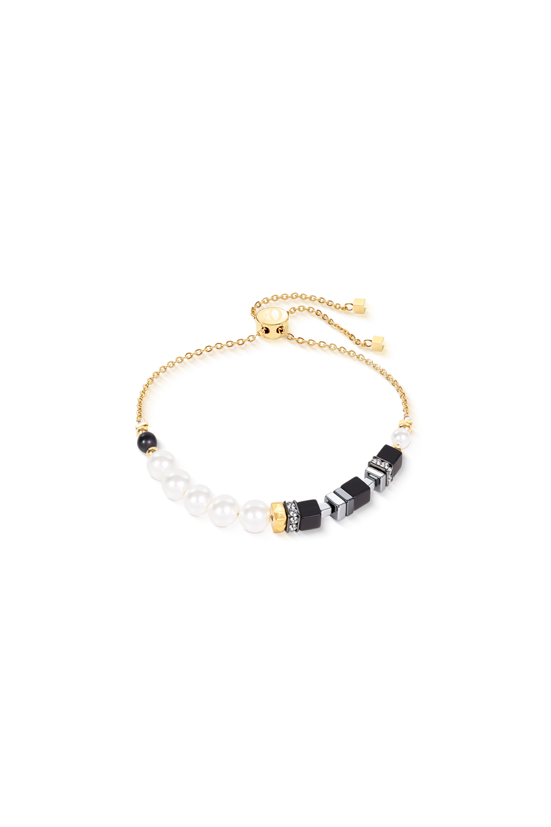 Precious Fusion Offset Slider Bracelet Onyx, Main, color, Black-White