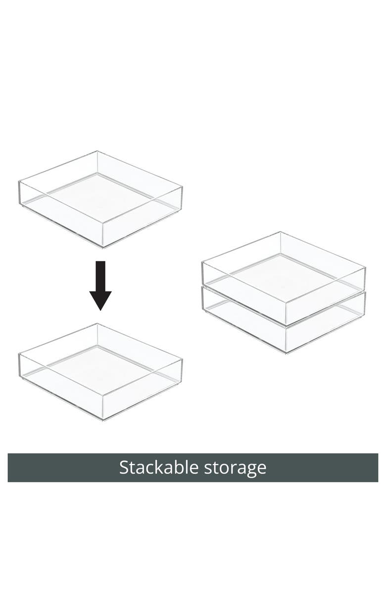 iDesign Plastic Makeup Drawer Organizer Tray - Set of 4 - Clear, Alternate, color, Clear