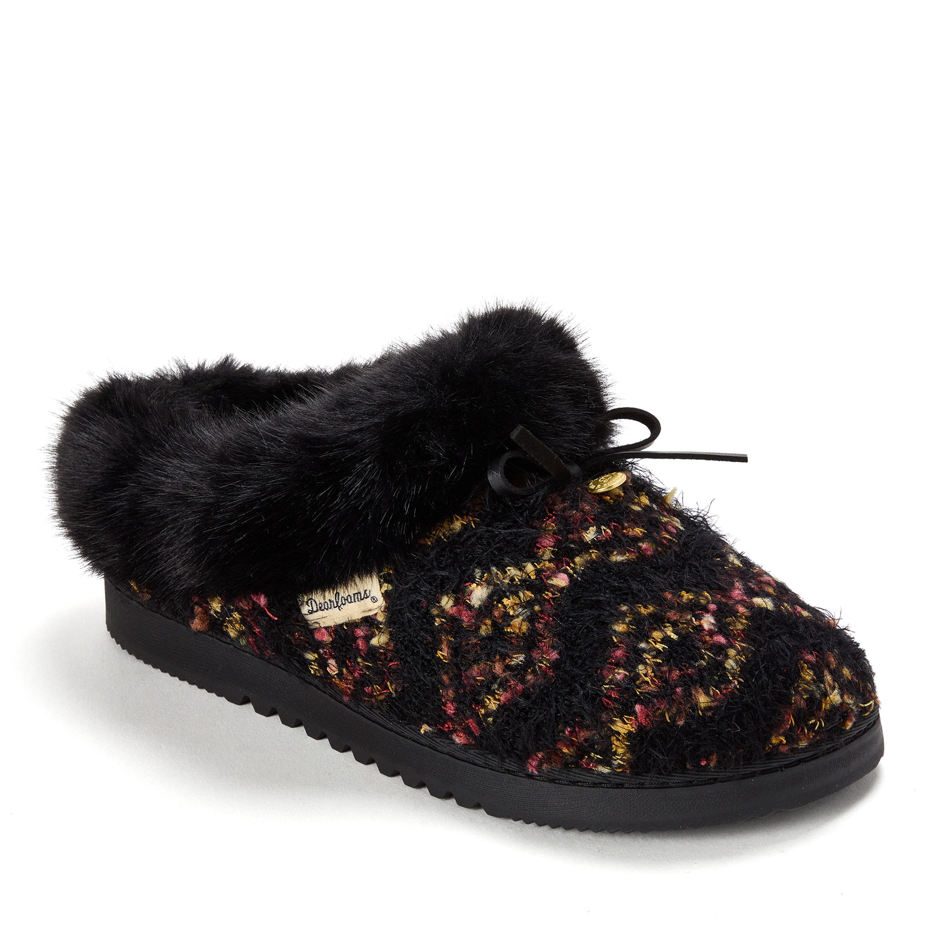 Dearfoams Daphne Knit Clog Slippers, Main, color, Black
