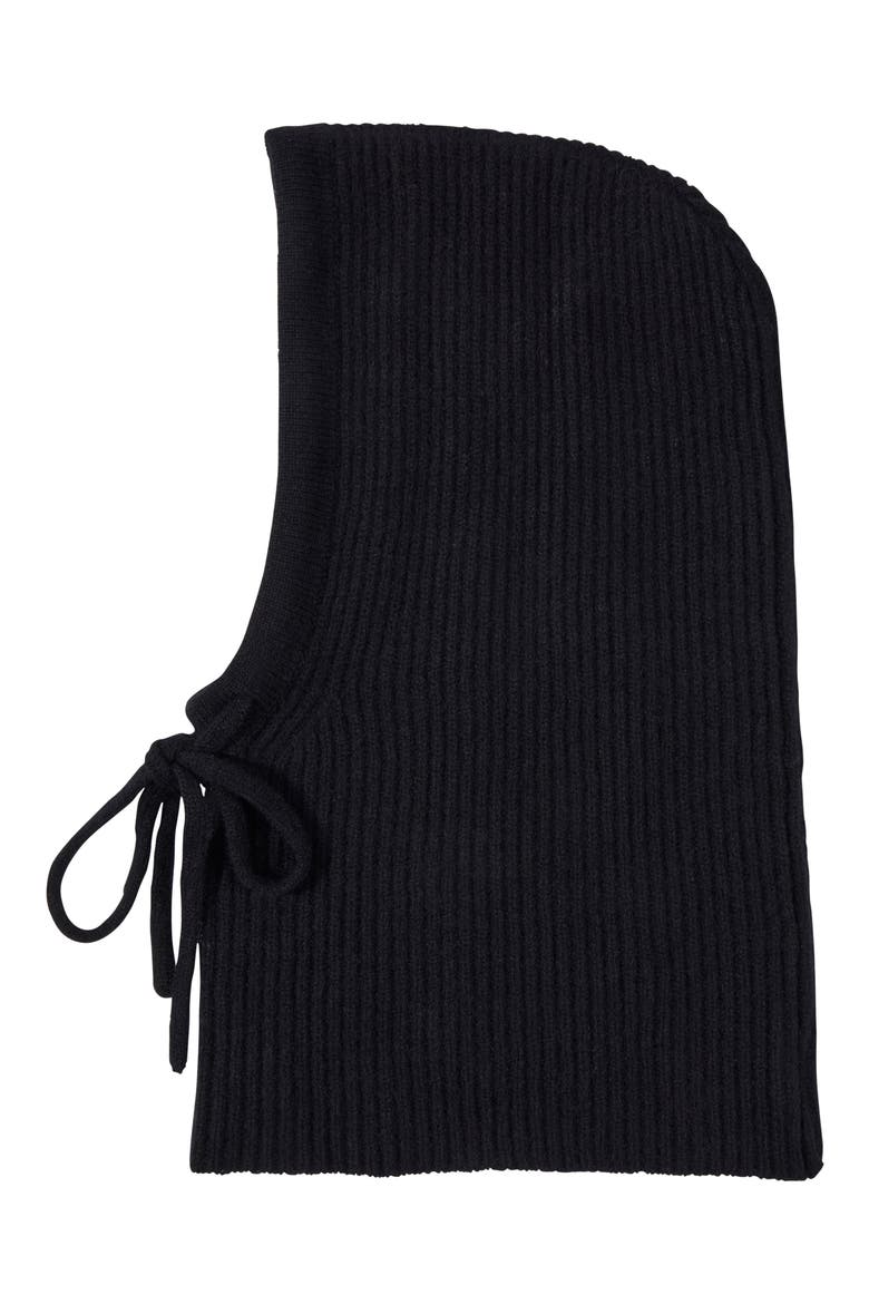 Cashmere Rib Knit Hood, Main, color, BLACK