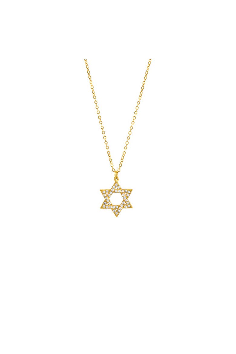 Pavé Star Of David Pendant Necklace, Main, color, Gold
