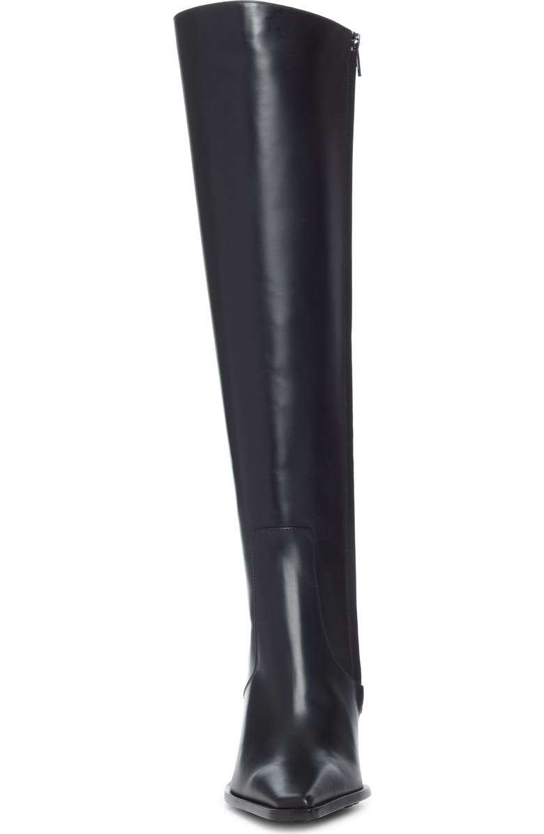 Bottega Veneta Tex Pointed Toe Knee High Boot, Alternate, color, Black Gold
