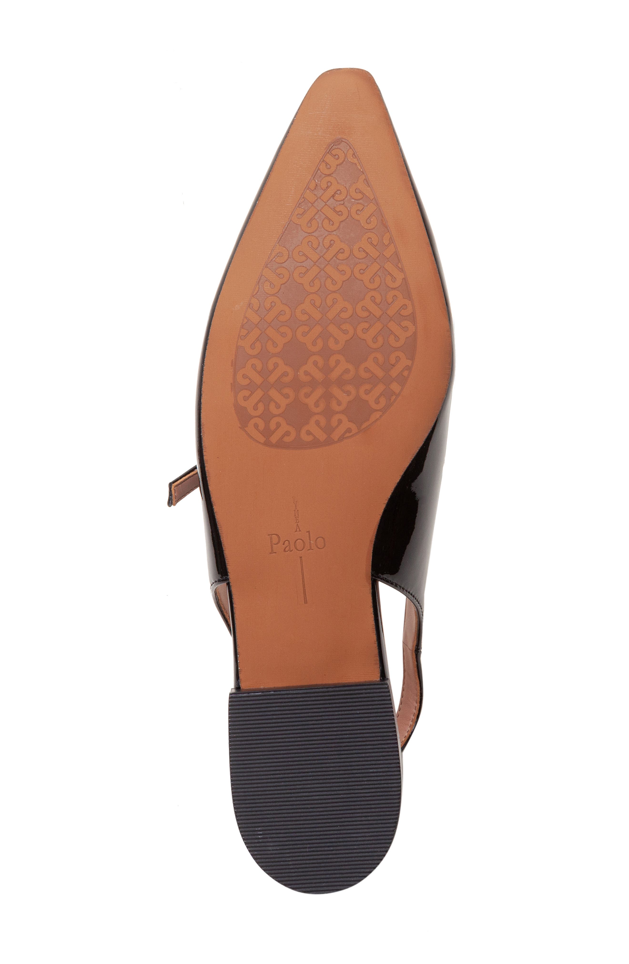 Linea Paolo Celeste Slingback Pointed Toe Flat, Alternate, color, Black/Black