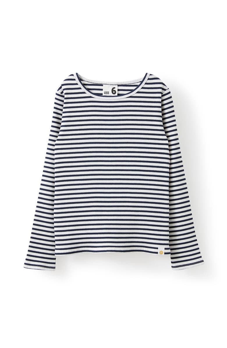 Cotton On Kids Kid's Jade Crew, Main, color, Squid Ink Vanilla Stripe