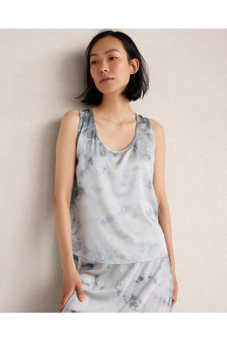 Washable Silk Tie-Dye Tank, Main, color, North Sea Tie Dye