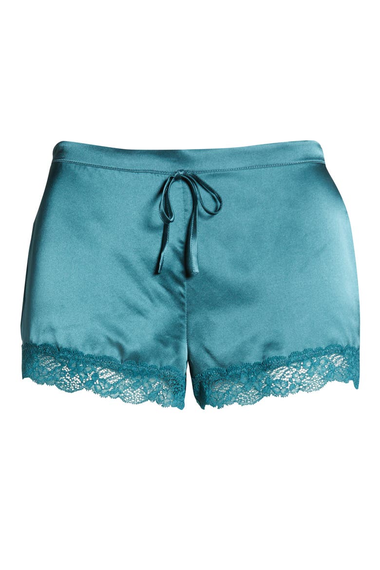 Milky Silk Pajama Shorts, Alternate, color, BLUE PETROL