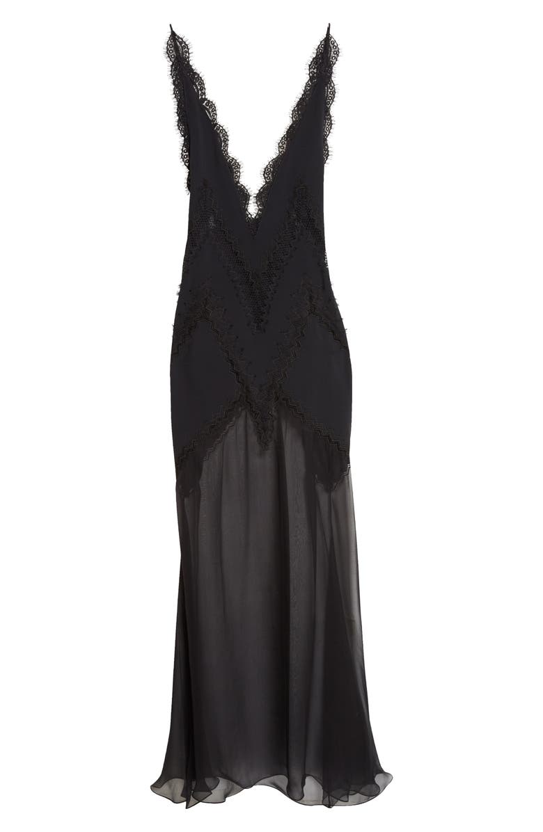 TOM FORD Enverse Satin Lace Slipdress, Main, color, Black