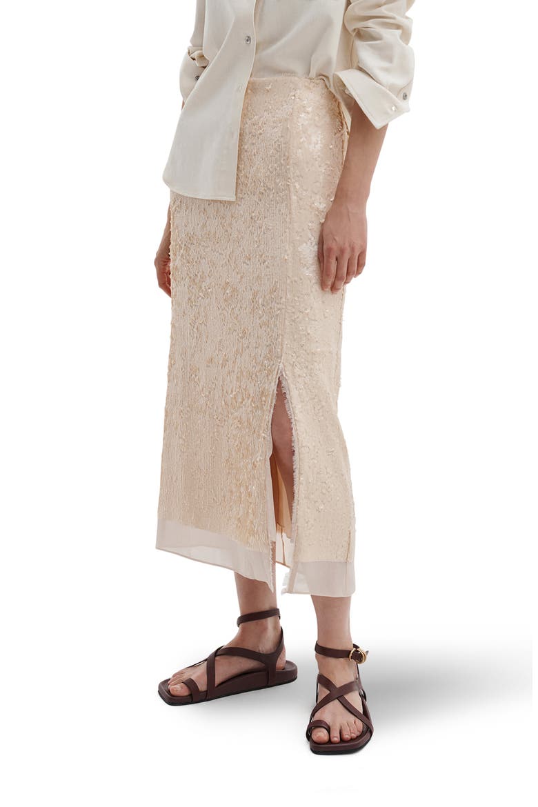Kali Sequin Midi Skirt, Alternate, color, SOFT PINK