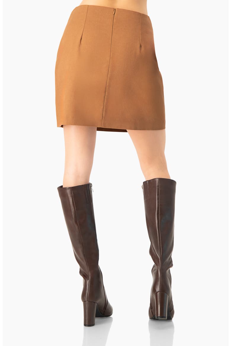 Short Straight Skirt with Back Zipper, Alternate, color, Brown