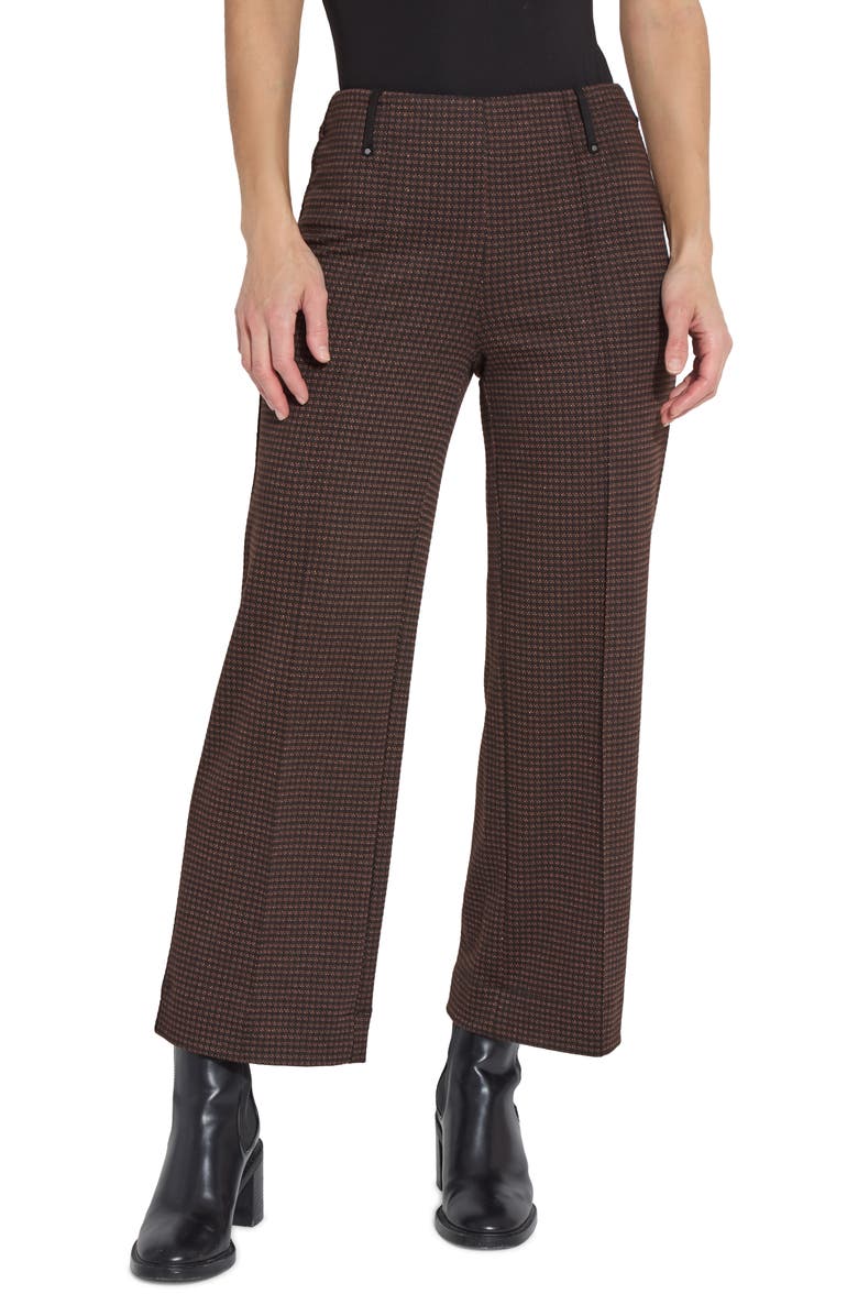 Lysse Livia Check Crop Wide Leg Ponte Pants, Main, color, 