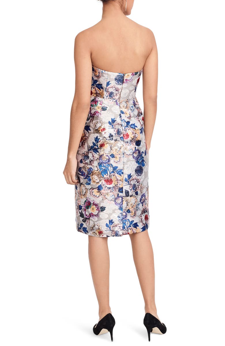 J.Crew Collection Floral Jacquard Strapless Dress, Alternate, color, 