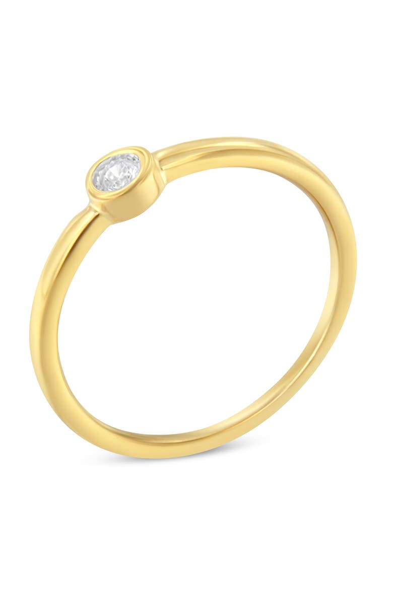 14K Yellow Gold Plated Silver Miracle Set Diamond Ring, Main, color, Yellow Gold over Silver